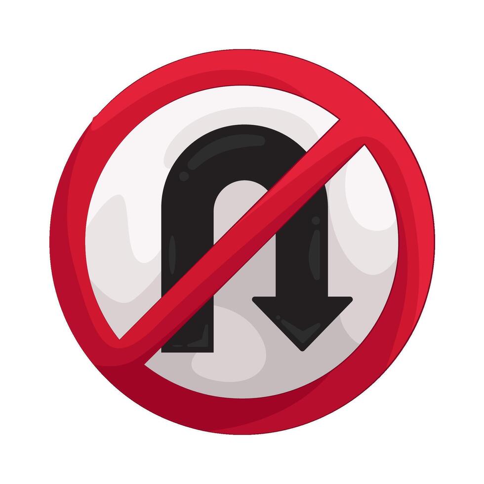 Illustration of no u turn vector