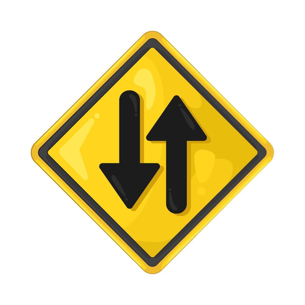 Illustration of two way traffic sign vector