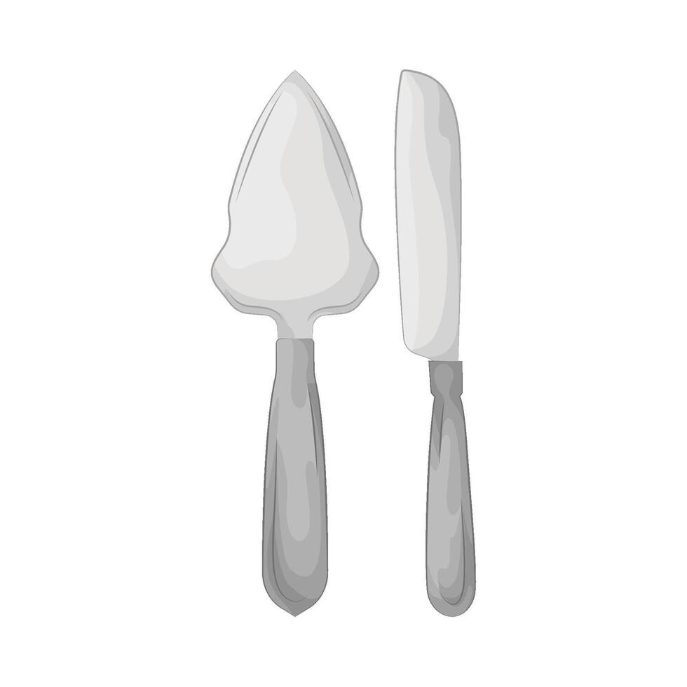 Illustration of cake knife vector