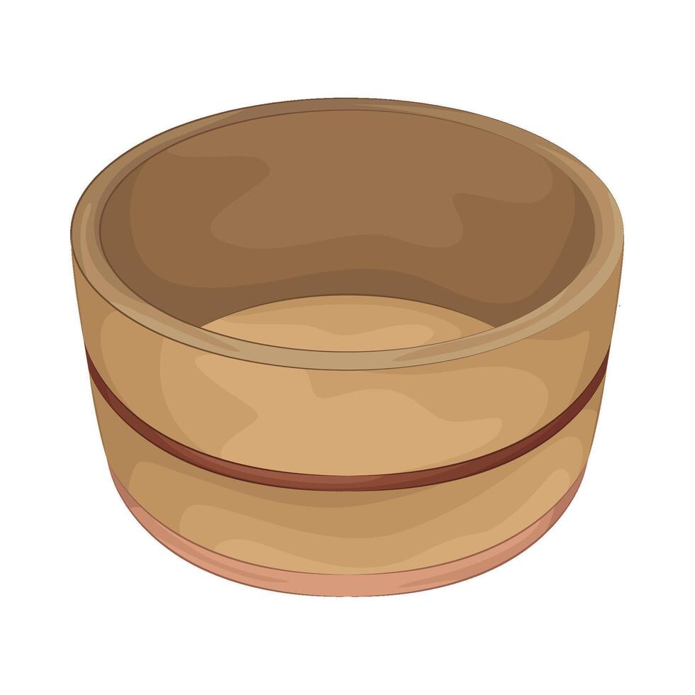 Illustration of Japanese bamboo bucket vector
