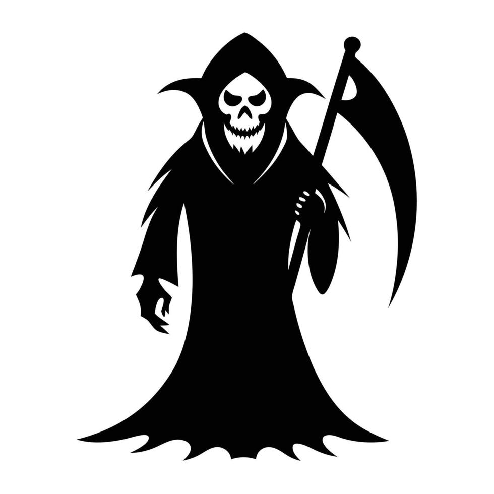 Halloween grim reaper silhouette vector