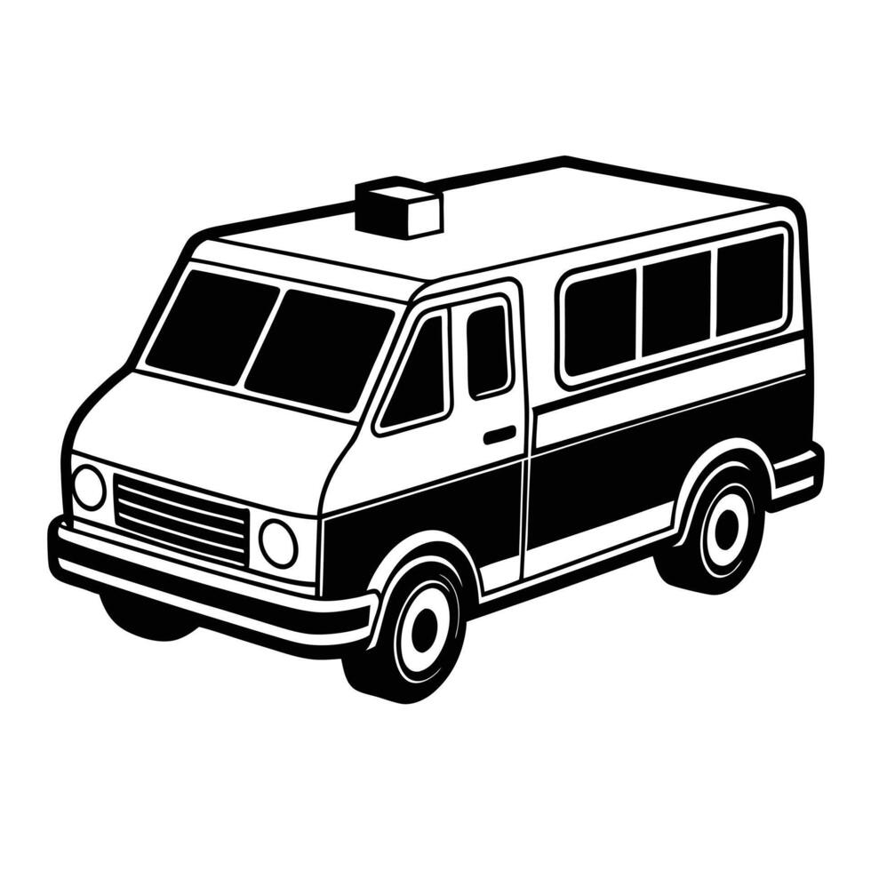 ambulance silhouette white background vector