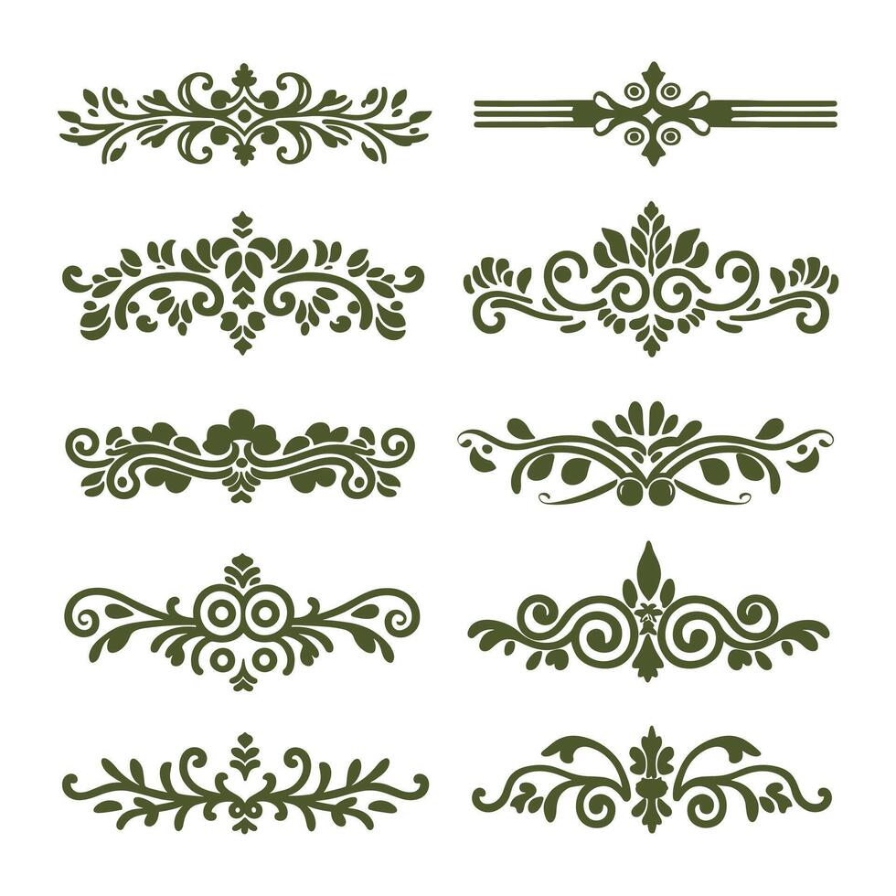 Set of decorative floral design elements vector