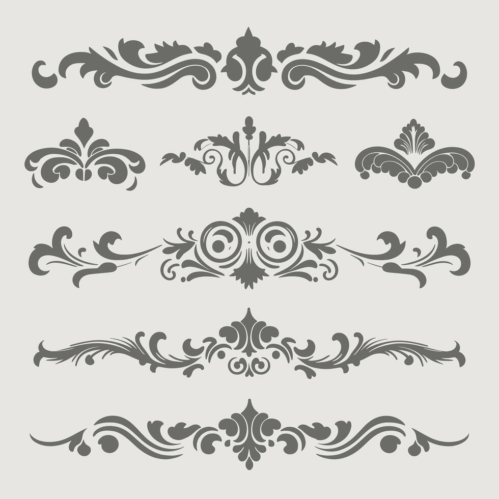 Set of vintage decorative elements vector