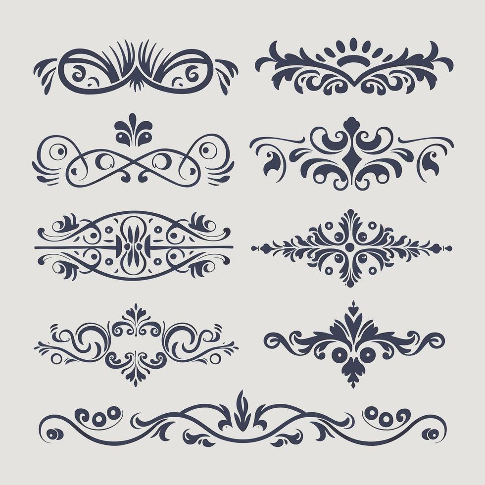 Set of vintage decorative elements, calligraphic design elements, vintage design elements, vintage design elements vector