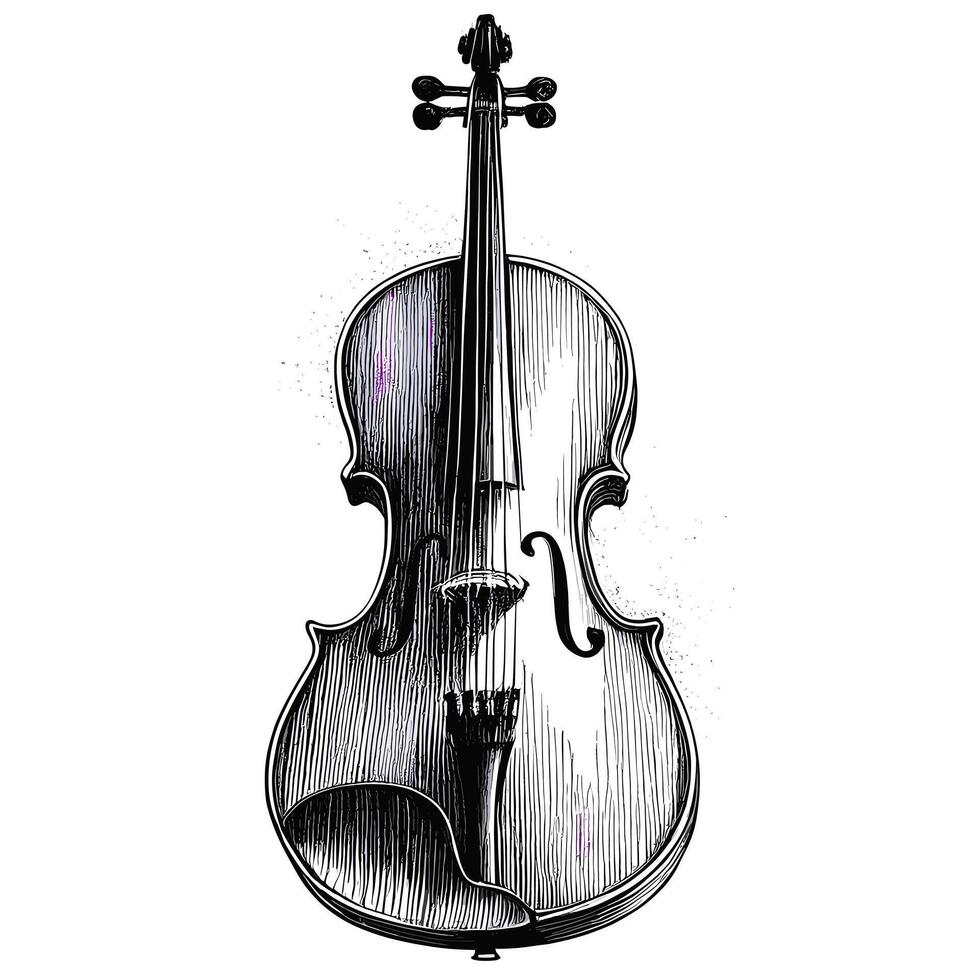 A drawing of a violin on a white background vector