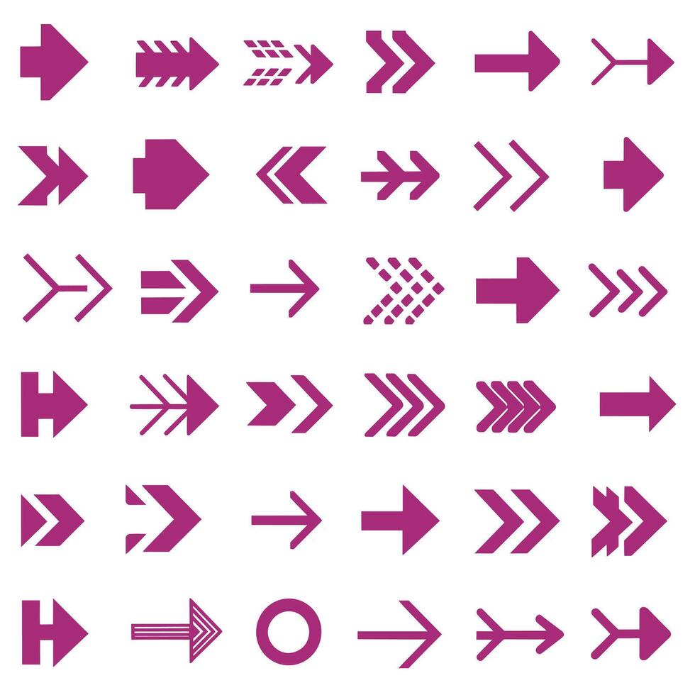 Various arrows and arrows on a white background vector