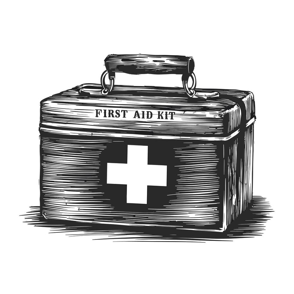 An illustration of a first aid kit vector