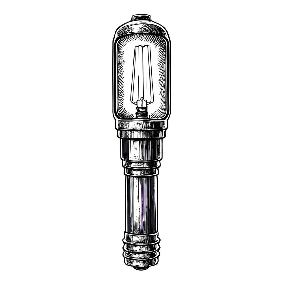 A drawing of a light bulb on a white background vector