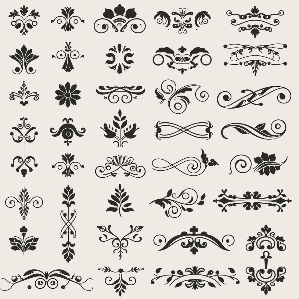 A large set of decorative elements and designs vector