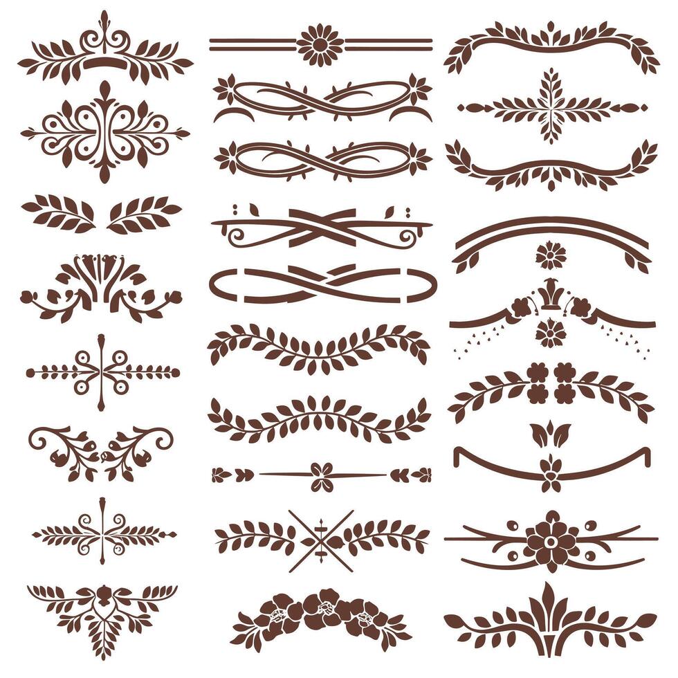 A set of decorative elements and borders vector