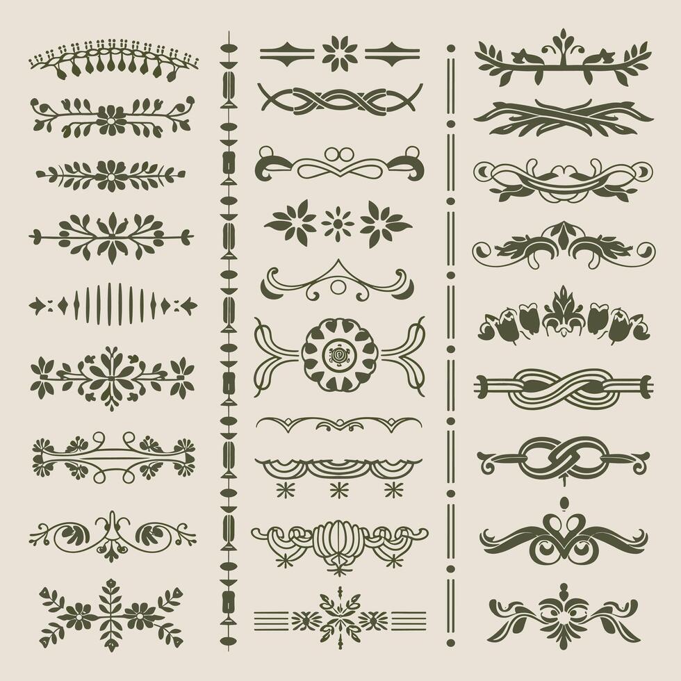 A set of decorative elements and designs vector