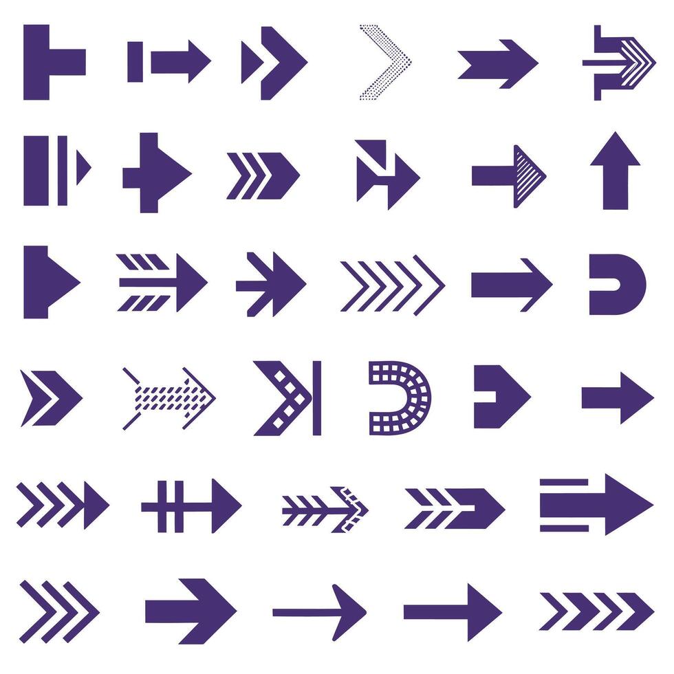Various arrows on a white background vector