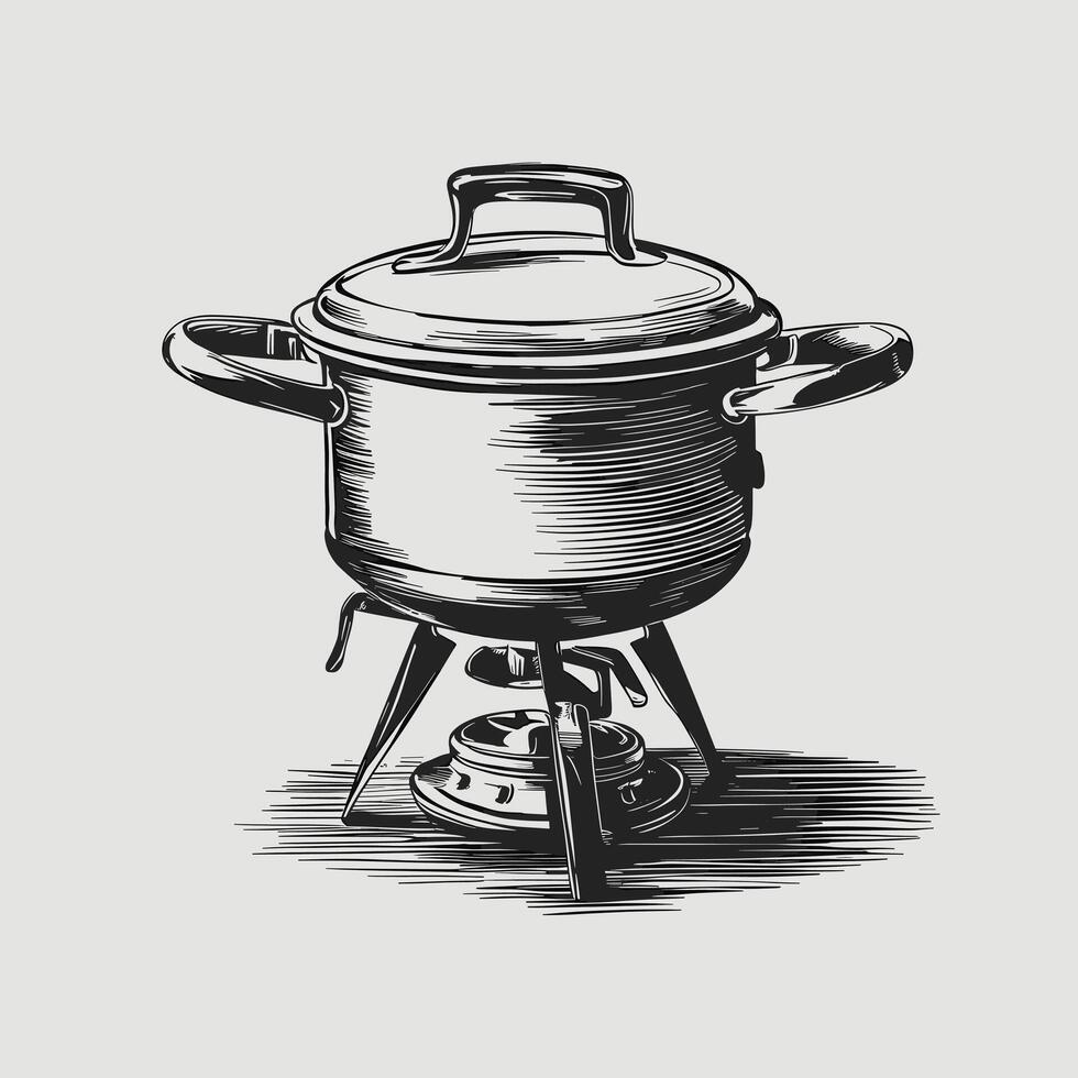 An illustration of a pot on a stand vector