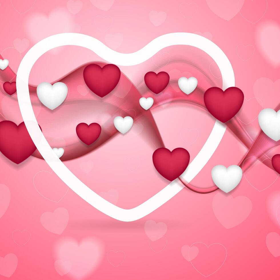 Pink and white Valentines Day abstract background vector