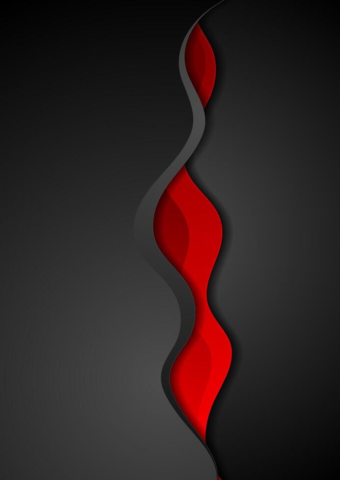 Black and red corporate wavy flyer design vector