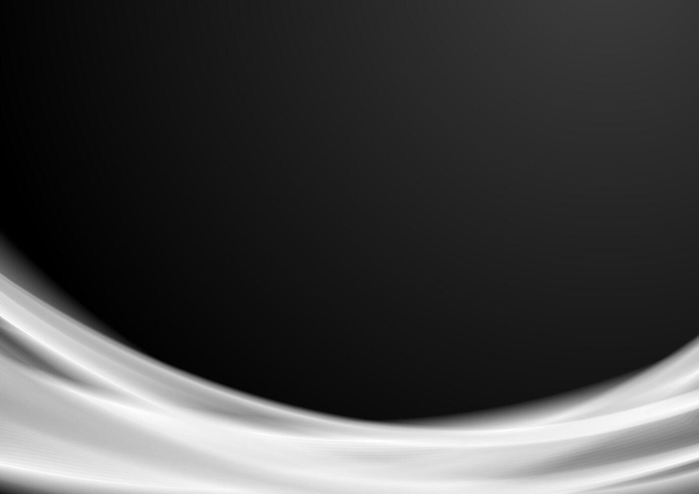 Soft contrast black white waves background vector