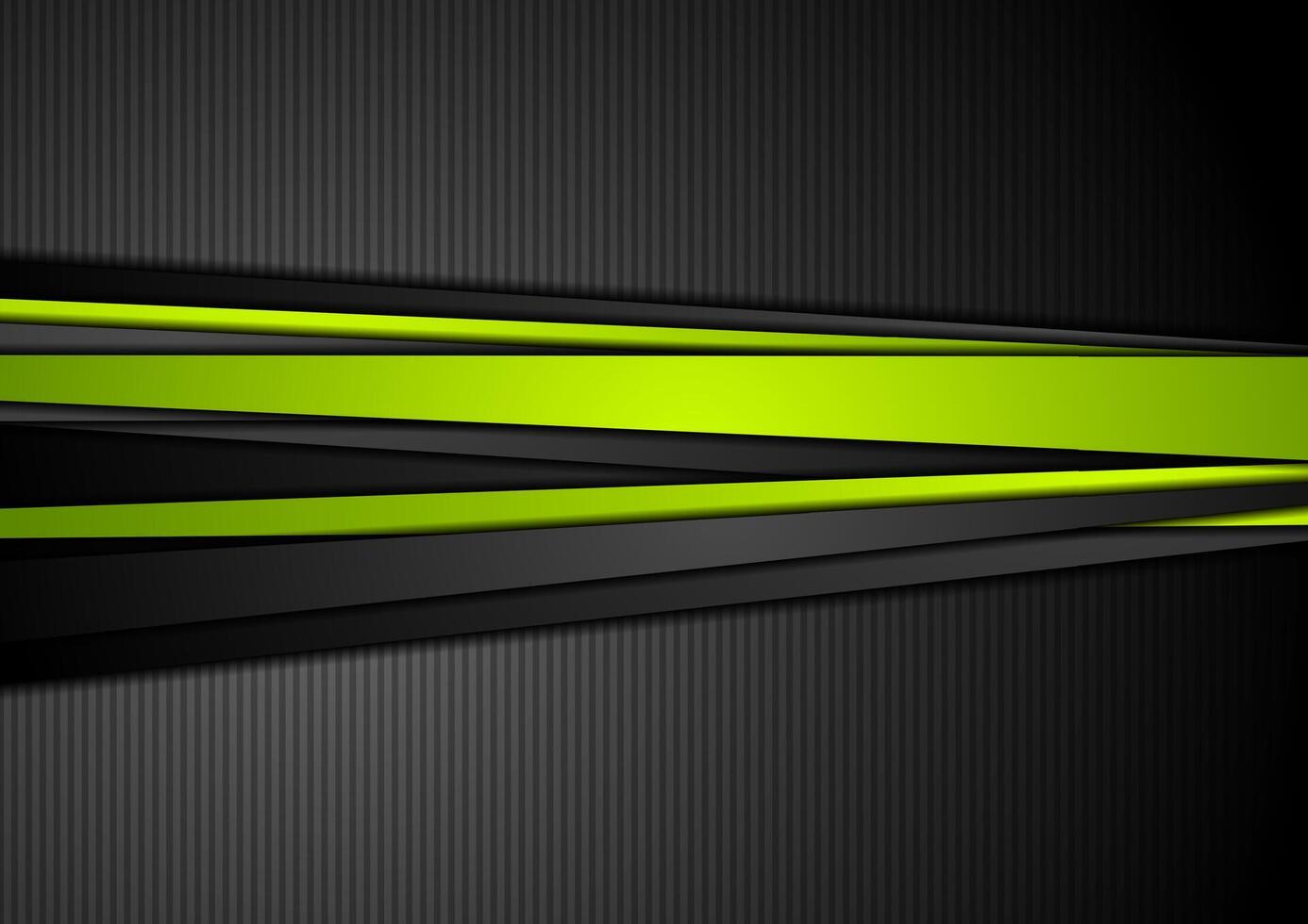 Tech black background with contrast green stripes vector
