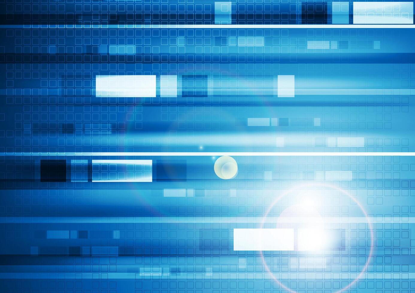 Blue vibrant tech background with squares vector