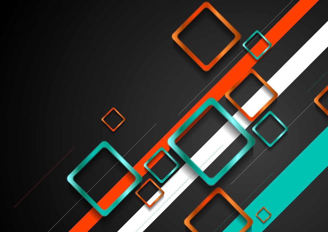 Corporate brochure design with colorful squares vector