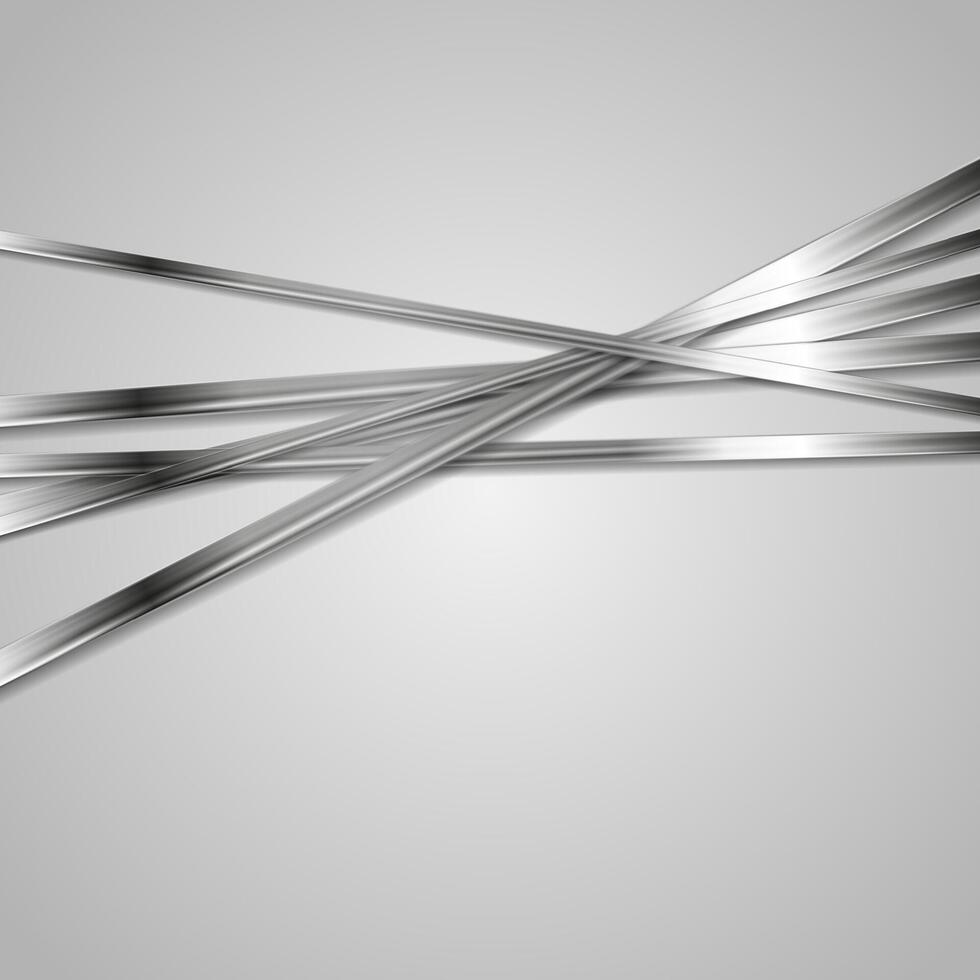 Tech metallic stripes on grey background vector