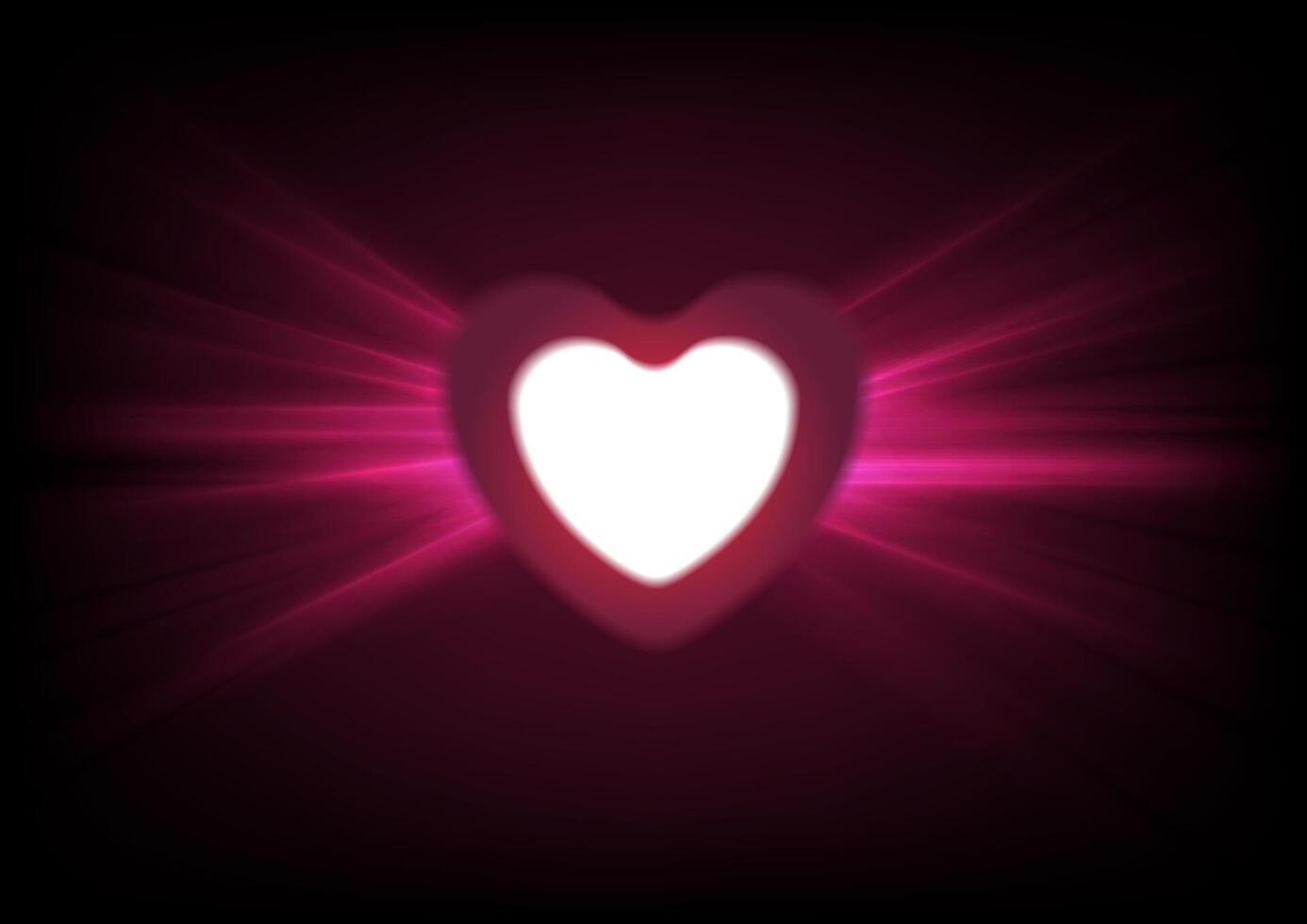 Hearts and glowing luminous effect background vector