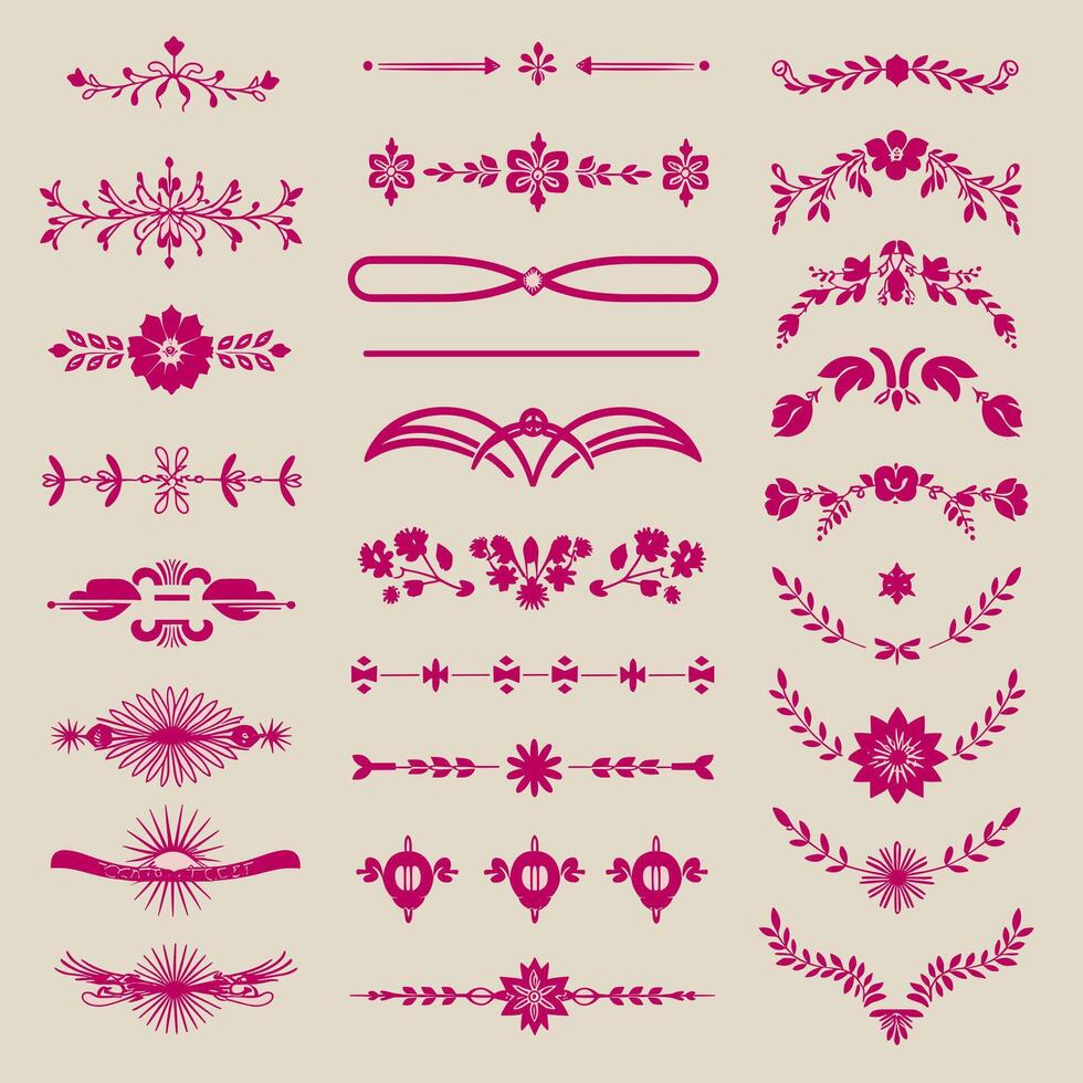 A set of decorative elements and designs vector