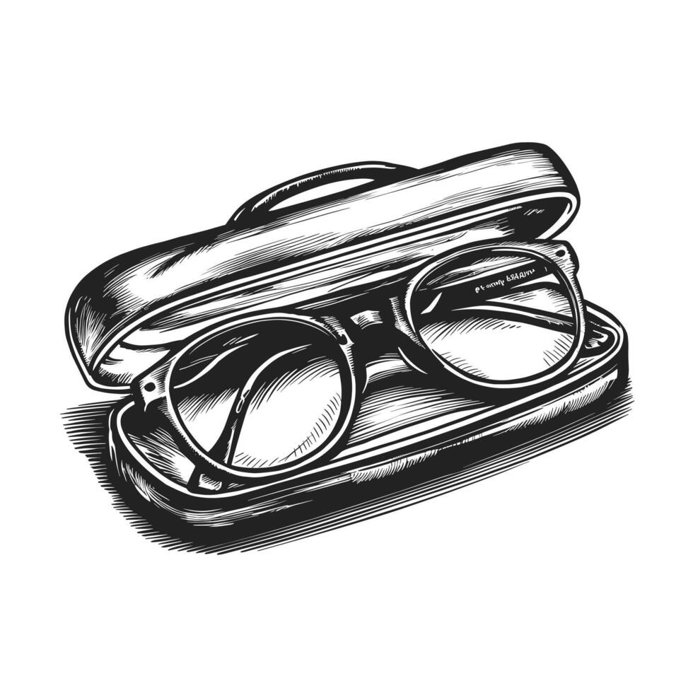 Glasses in a case on a white background vector