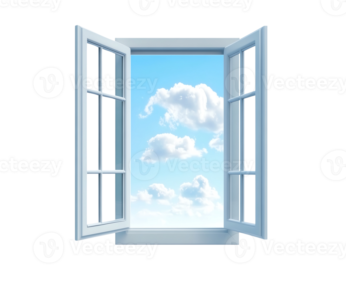 An open window with a view of the sky png