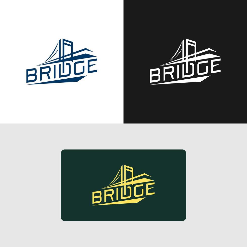 logo and a business card with the main logo, namely a bridge with writing underneath saying bridge vector
