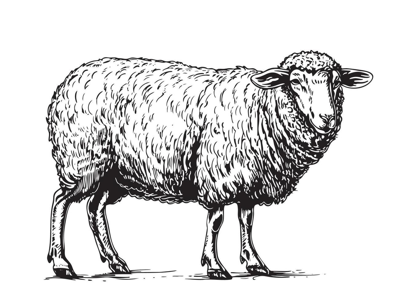 Sheep sketch hand drawn in doodle style vector