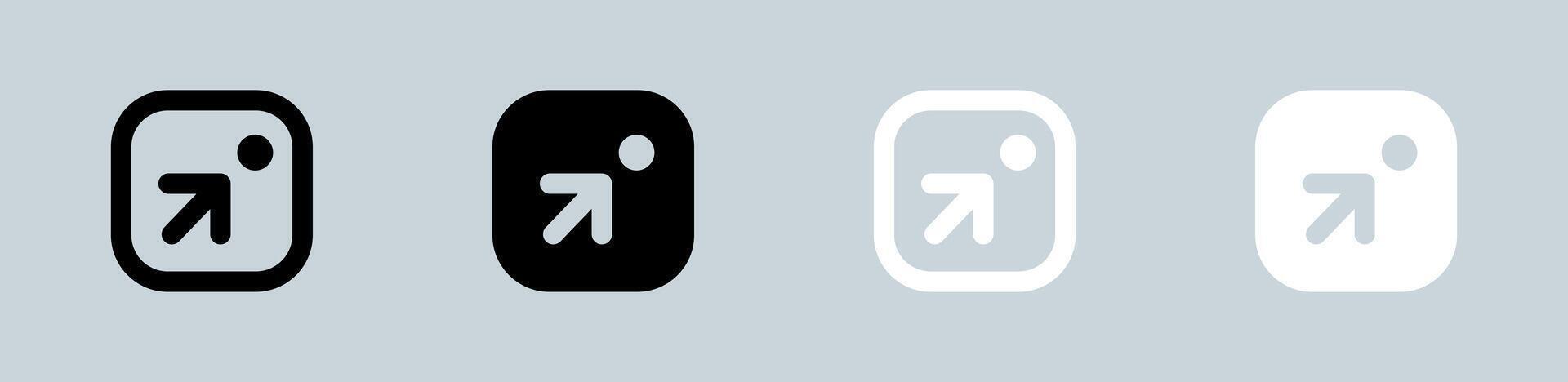 Target icon set in black and white. Goal signs illustration. vector