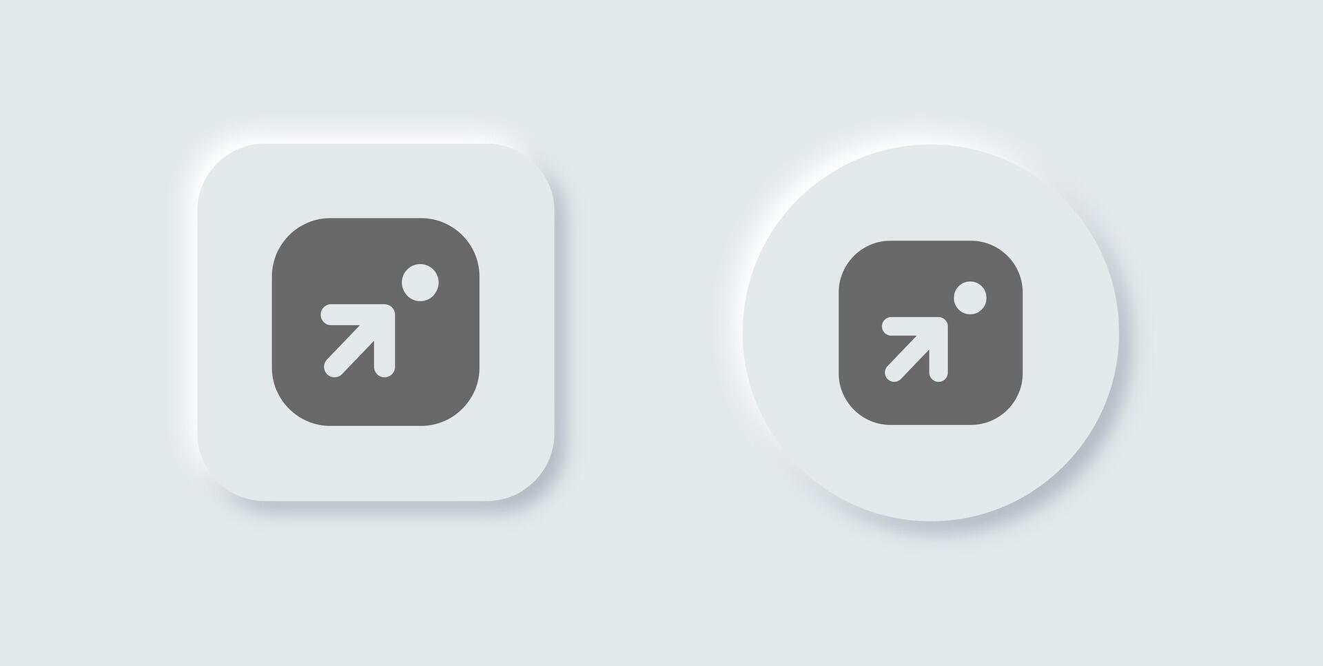 Target solid icon in neomorphic design style. Goal signs illustration. vector