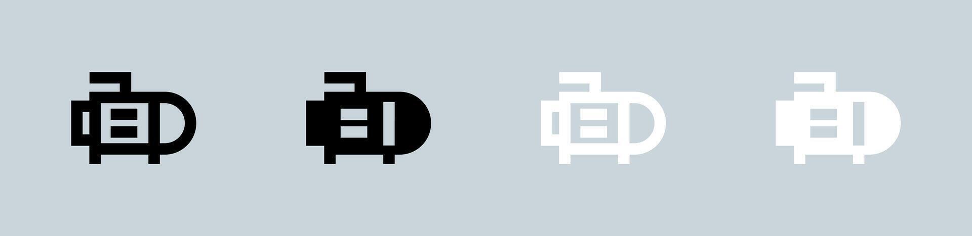 Pump icon set in black and white. Motor signs illustration. vector