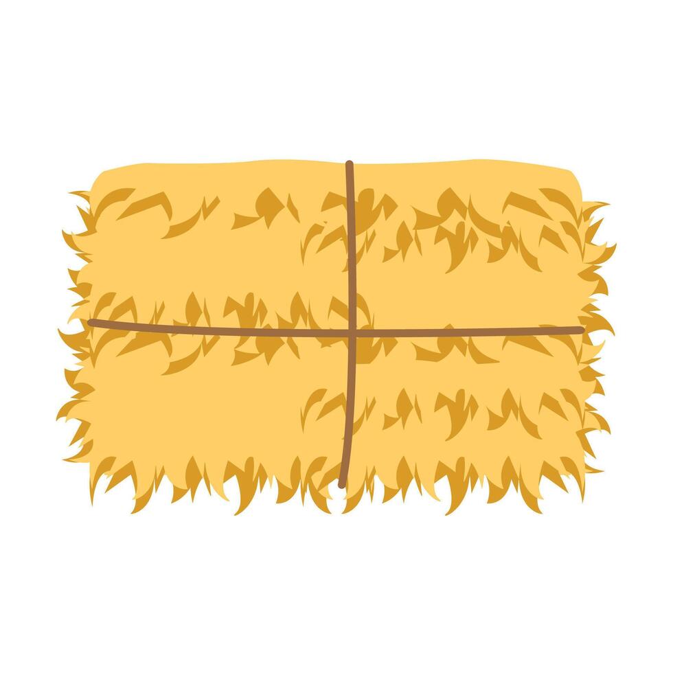 Hay bale icon. Hay bale with ropes. vector