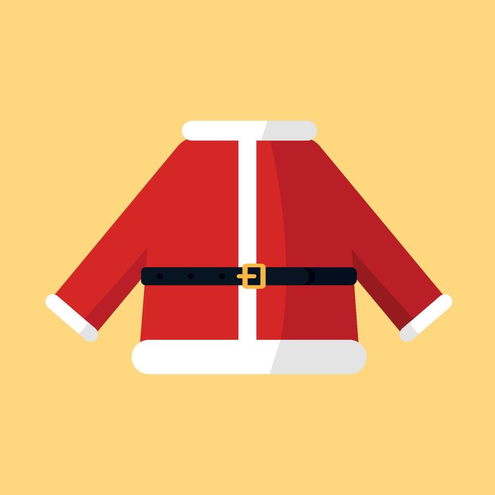 Santa Claus jacket with belt. vector