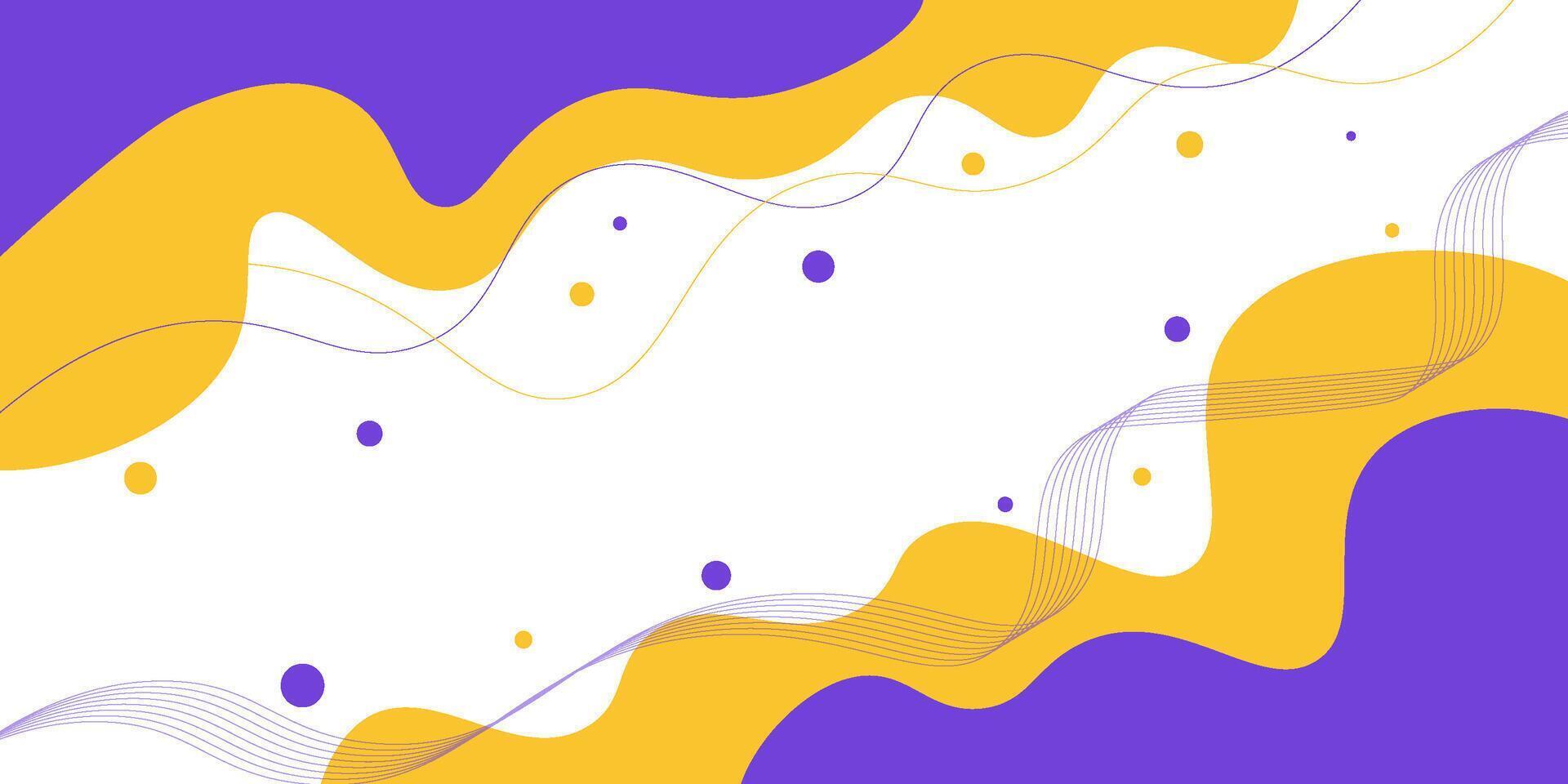 Yellow and purple geometric business banner design. Creative banner design with wave and line shape as template. Simple horizontal banner. eps10 vector