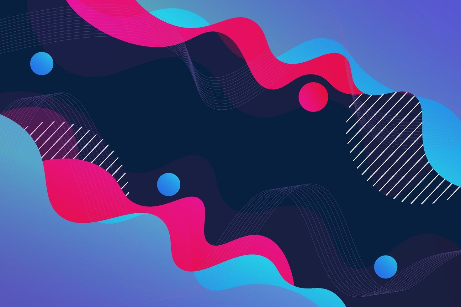 Simple blue and pink geometric business banner design on dark blue background. Creative banner design with wave shape and lines as template. Simple horizontal banner. eps 10 vector