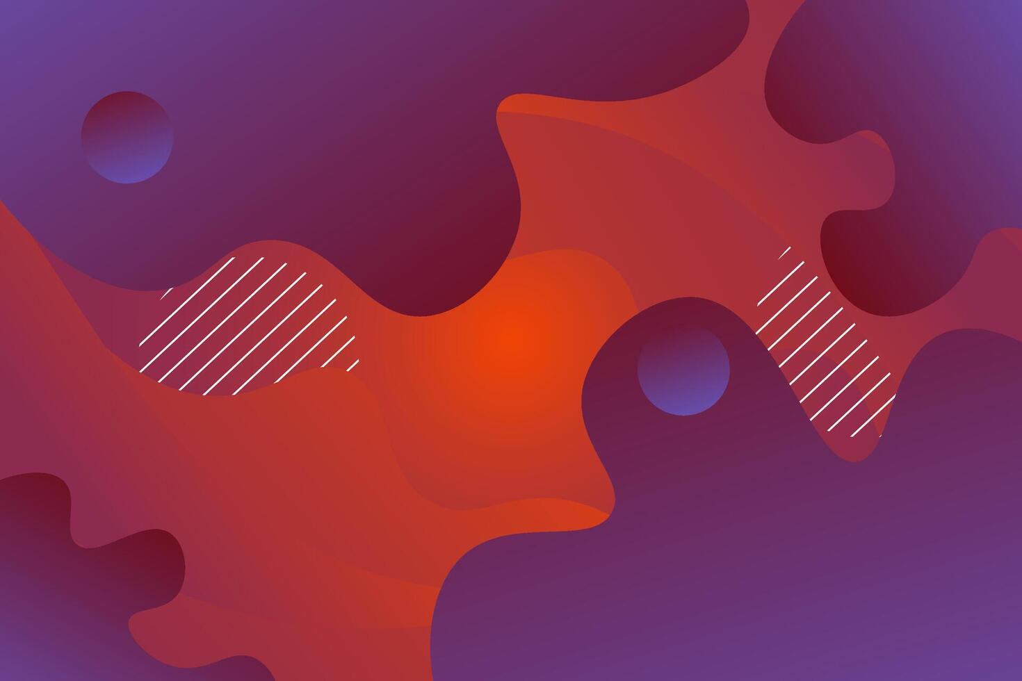 Abstract colorful purple gradient background. Wavy fluid shapes with geometric patterns. Bright orange background design. Cool and modern concept. Eps10 vector