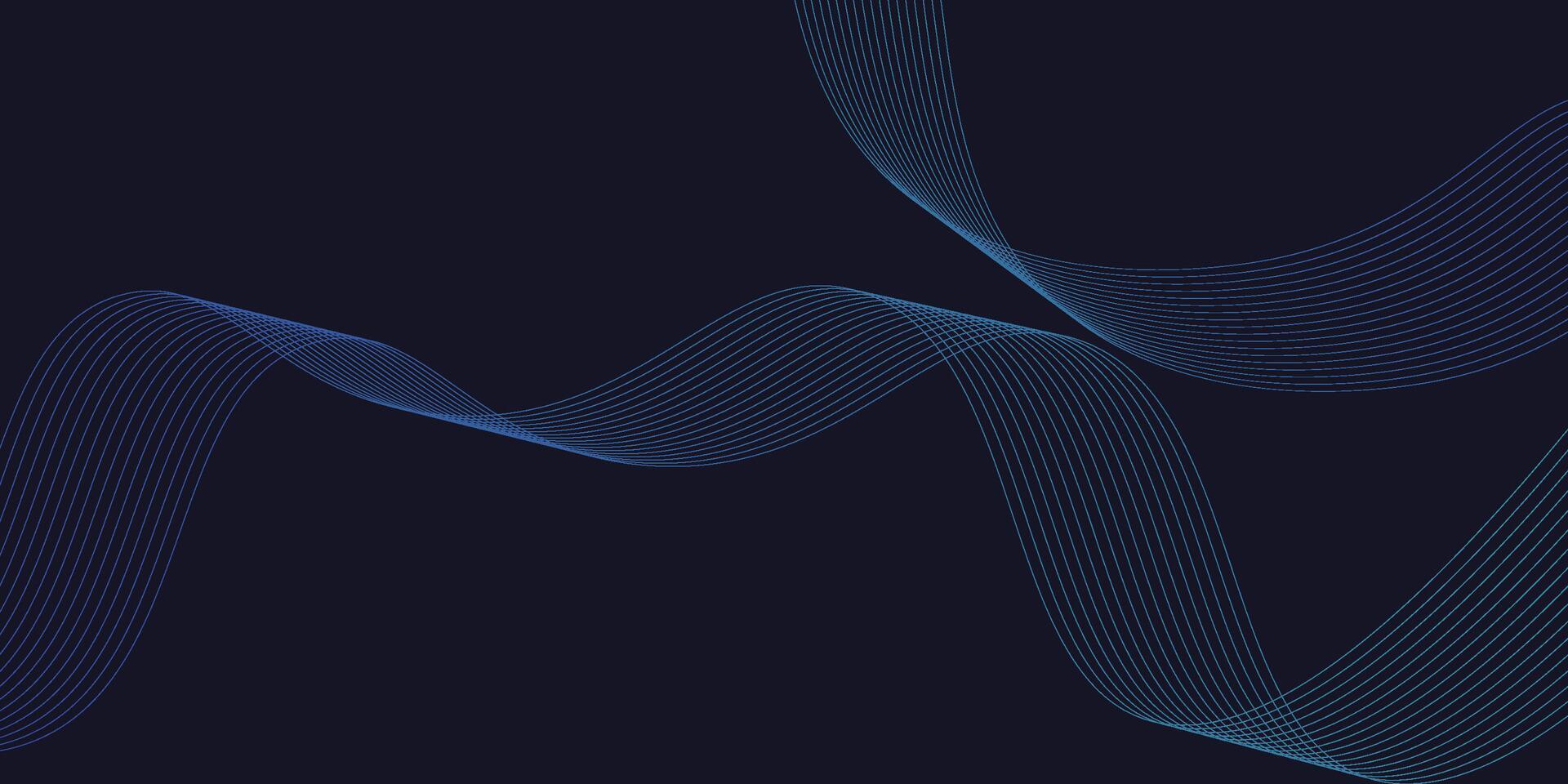 White geometric wave line business banner design Creative banner design with lines on dark blue background. Simple horizontal banner. vector