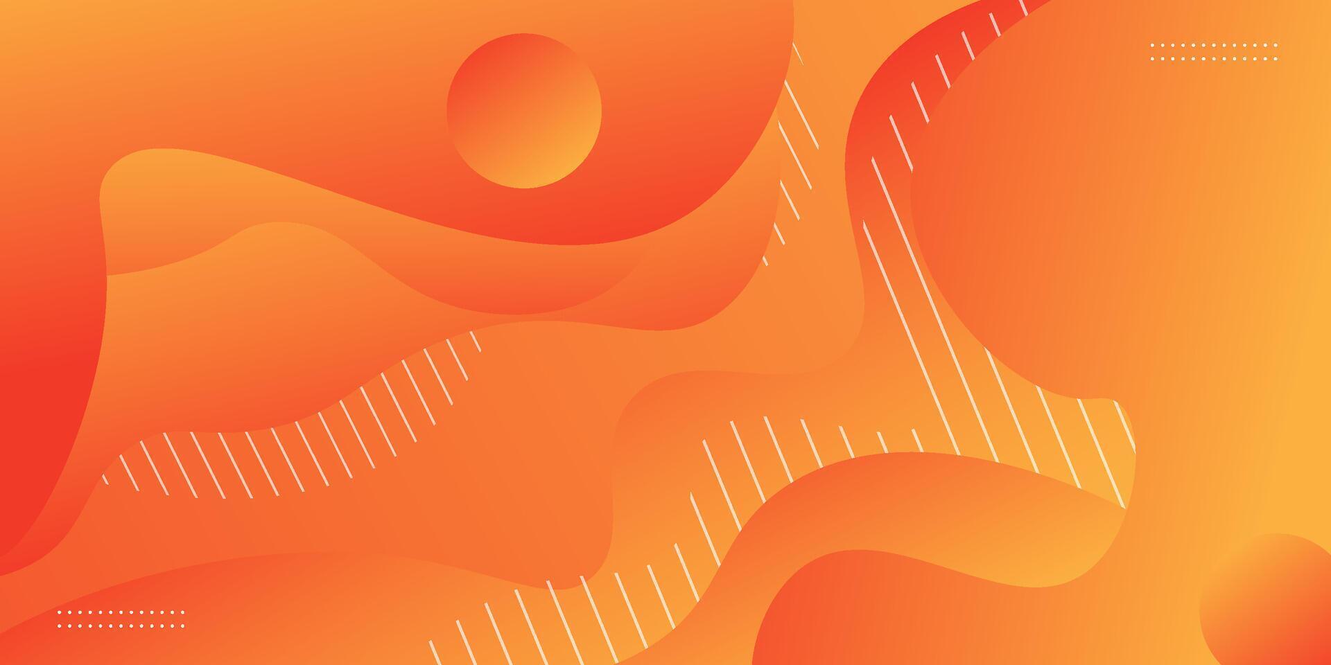 Modern background with fluid shapes Futuristic orange gradient pattern. Wavy background. Colorful geometric poster background. vector