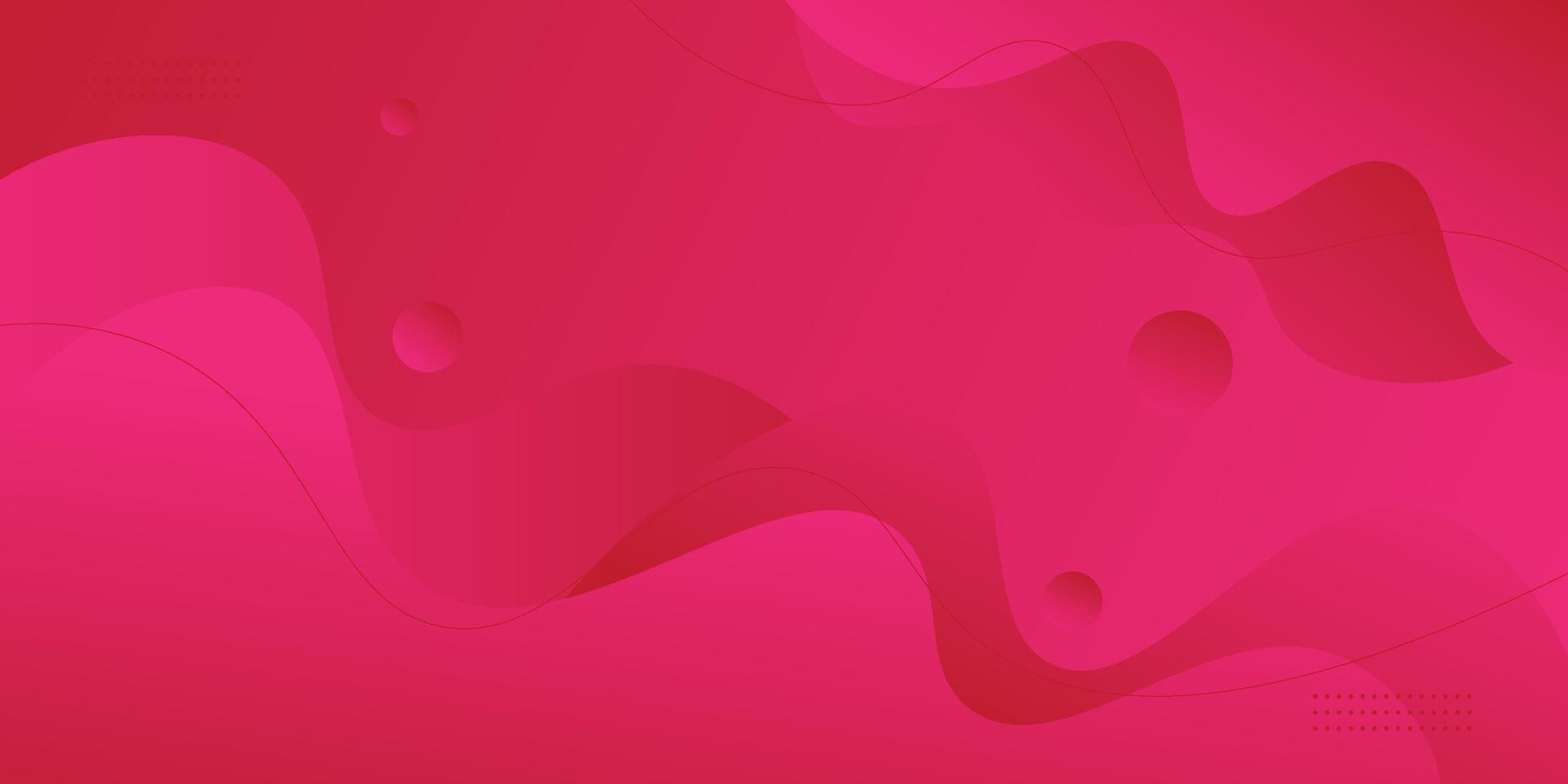 Bright pink abstract background with circles. Creative wavy fluid style background. Eps10 vector