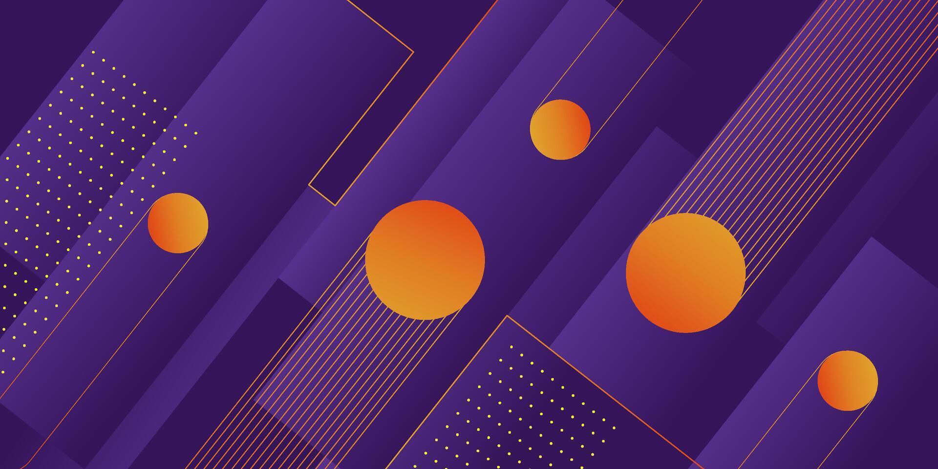 Abstract dynamic purple gradient illustration background with rectangle and circle shaped pattern with elegant look. Futuristic and luxury design. Eps10 vector