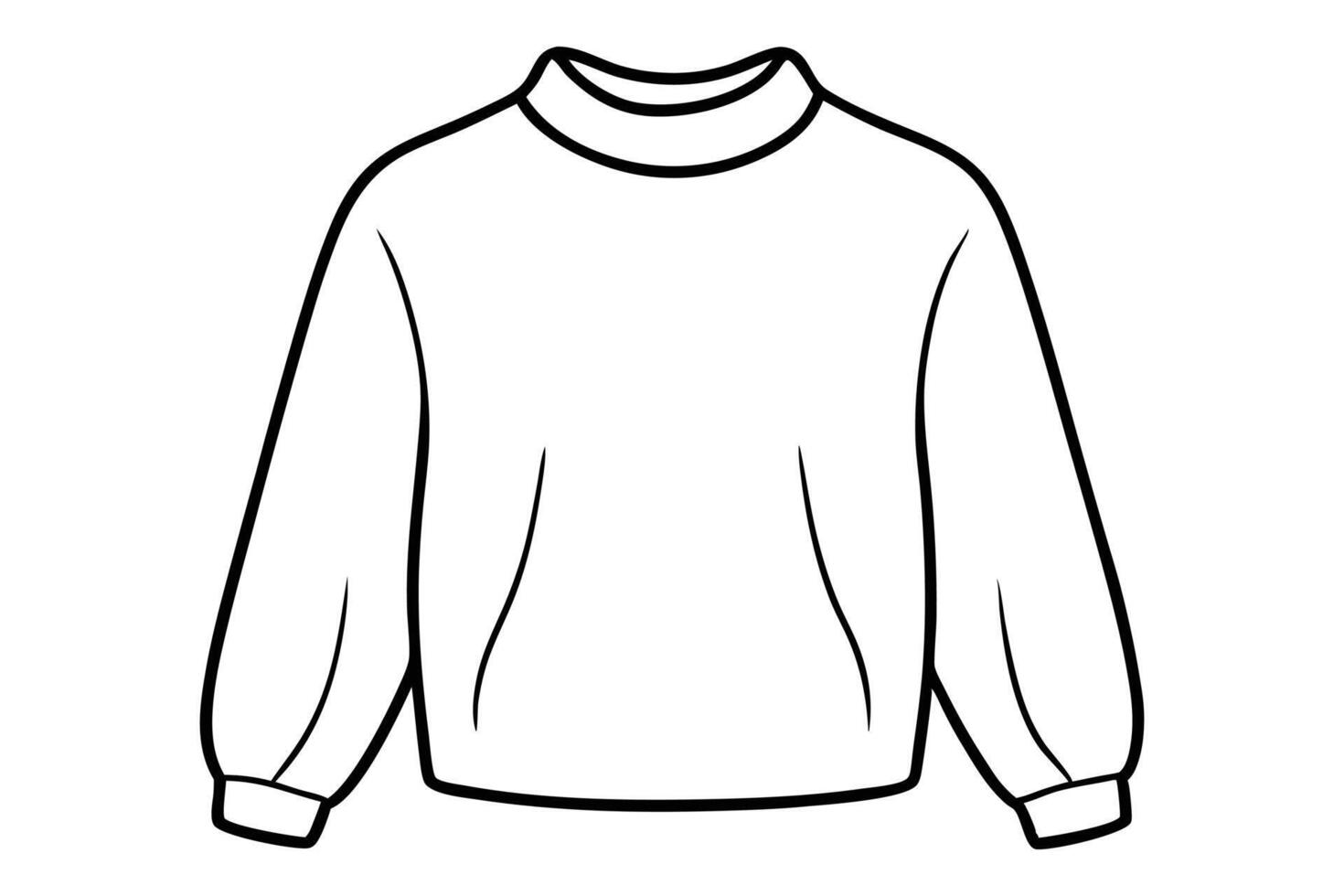 Cashmere Sweater Fashion Line Art Illustration of Soft and Luxurious Apparel vector