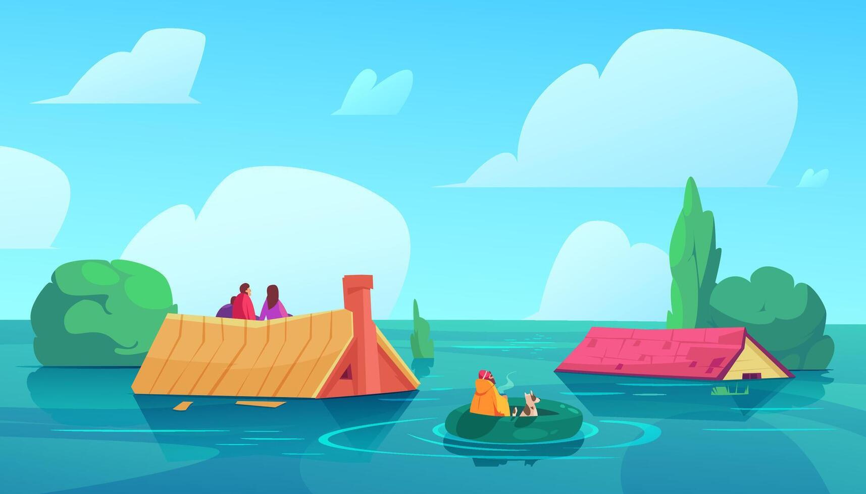 Natural disaster background in flat design vector