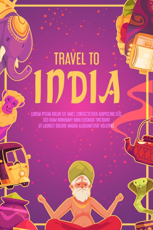 Gradient india travel flyer template vector