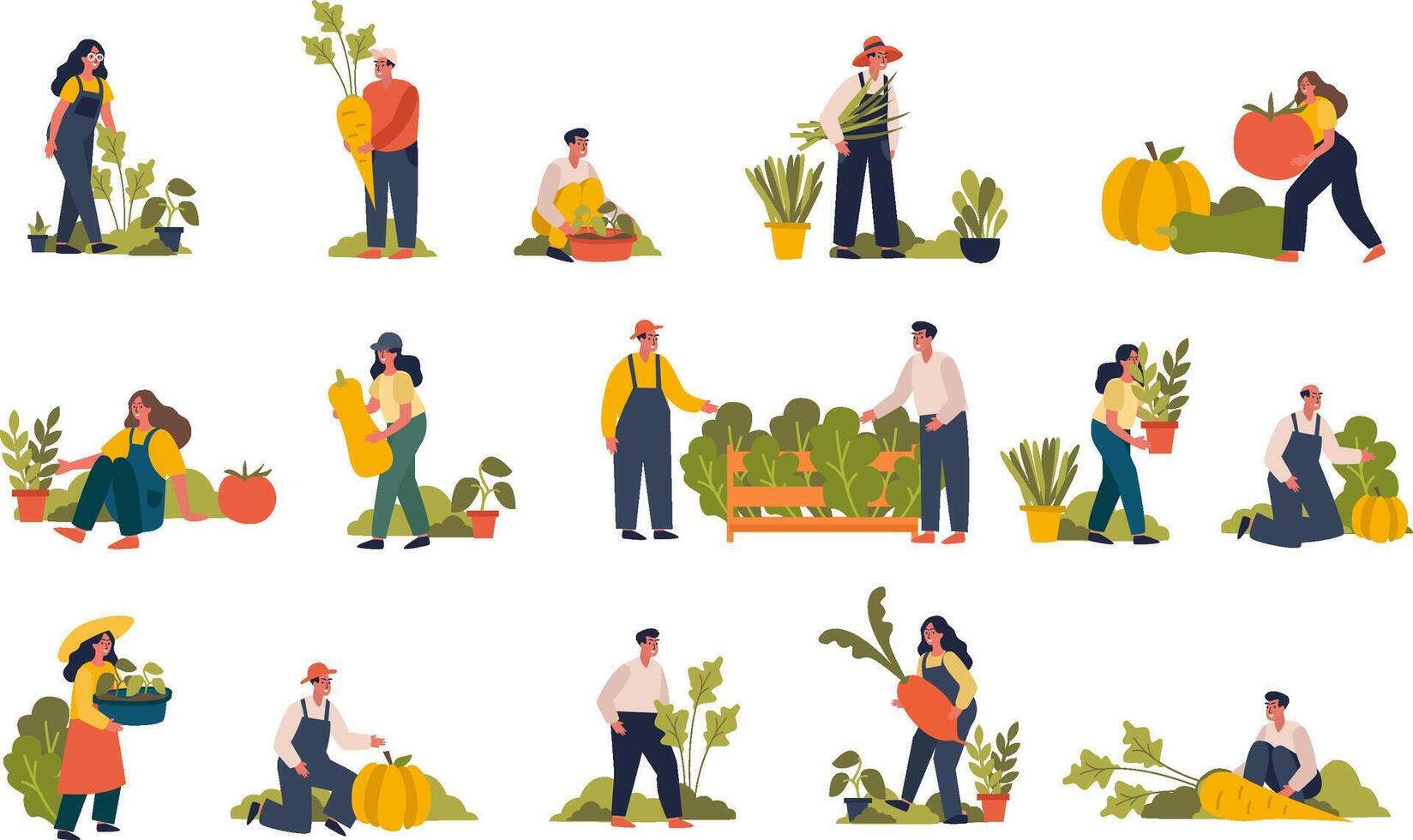Fruit harvest icons in flat design vector