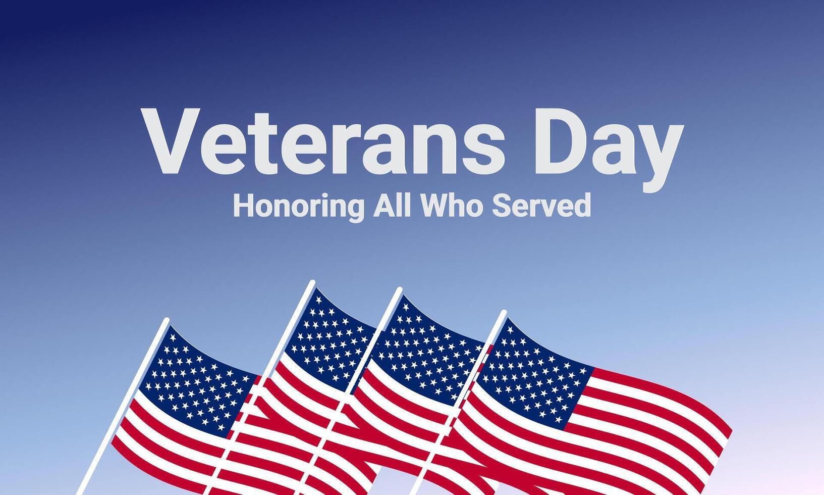 Veterans Day Celebration Template Design. vector