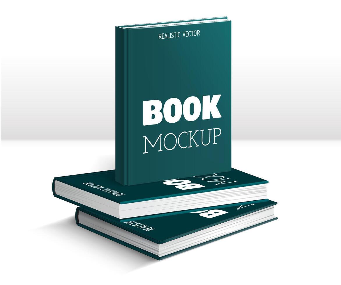 Books mockup in realistic style vector