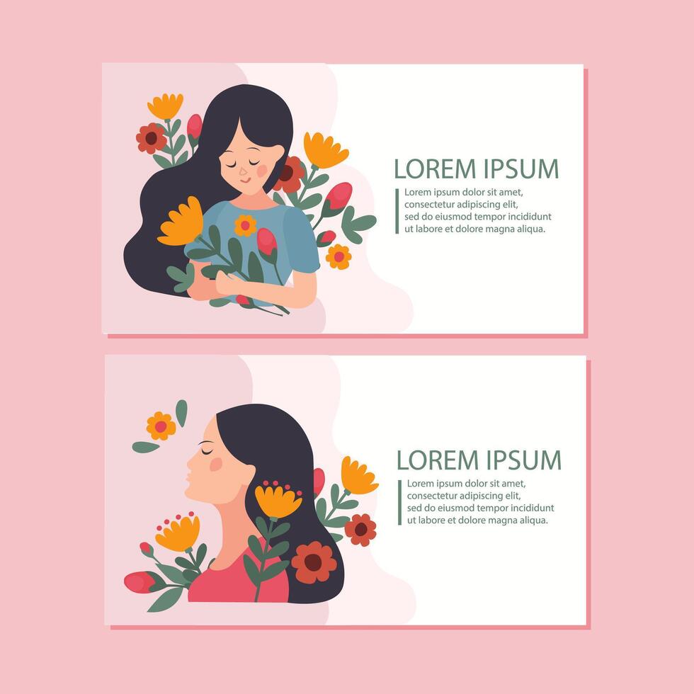 Hand drawn mothers day horizontal banner templates vector